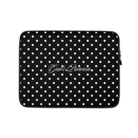 Funda para portátil de Princesa de Dios con lunares blancos y negros