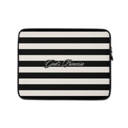 Funda para portátil Princesa de Dios de rayas blancas y negras