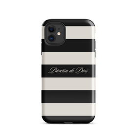 Black & White Striped Príncesa de Díos Tough Case for iPhone®